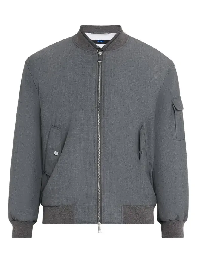 Men's Zip-Front Wool Bomber Jacket Men's Zip-Front Wool Bomber Jacket