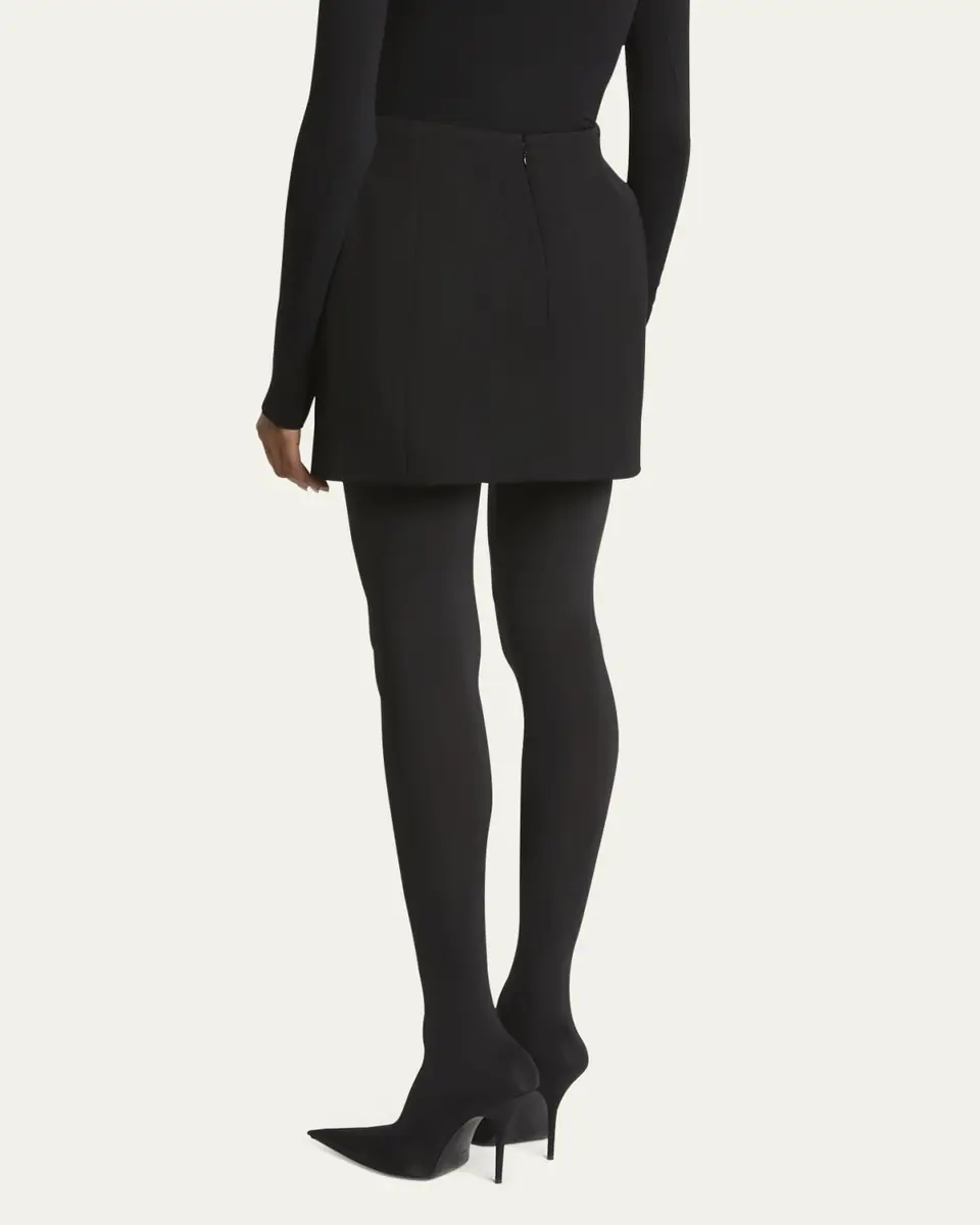 Balenciaga Hourglass Wool Mini Skirt | Thumbnail 3