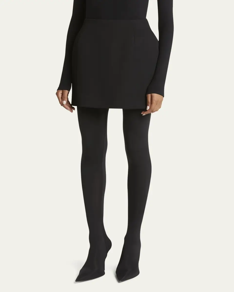 Balenciaga Hourglass Wool Mini Skirt | Thumbnail 4