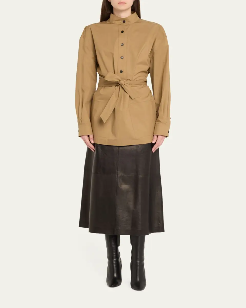 Saint Laurent Half-Buttoned Belted Tunic | Thumbnail 2 Saint Laurent Half-Buttoned Belted Tunic | Thumbnail 2