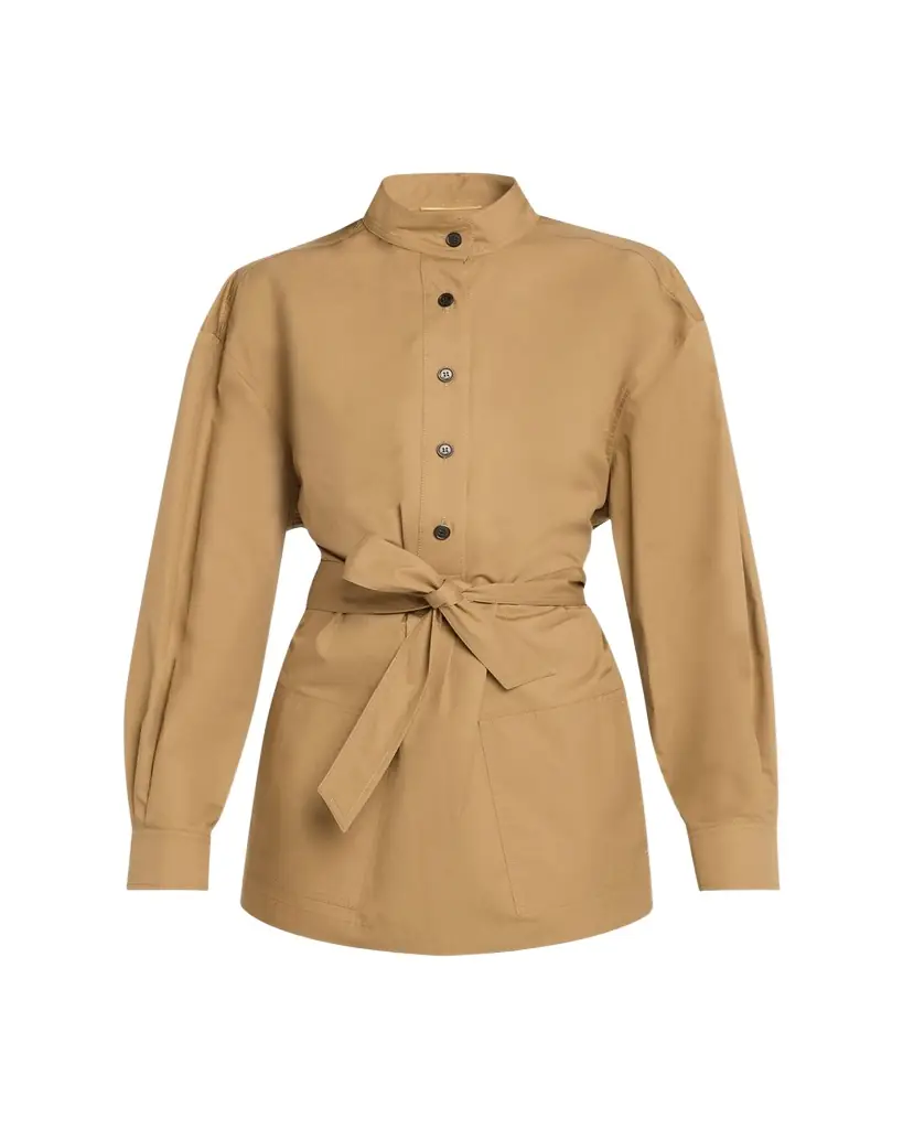 Saint Laurent Half-Buttoned Belted Tunic | Image 1 Saint Laurent Half-Buttoned Belted Tunic | Image 1