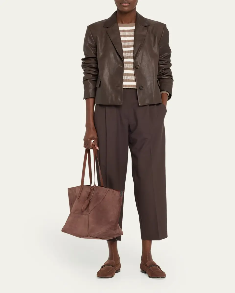 Brunello Cucinelli Slouchy Pleated Tropical Luxury Wool Pants | Thumbnail 2 Brunello Cucinelli Slouchy Pleated Tropical Luxury Wool Pants | Thumbnail 2