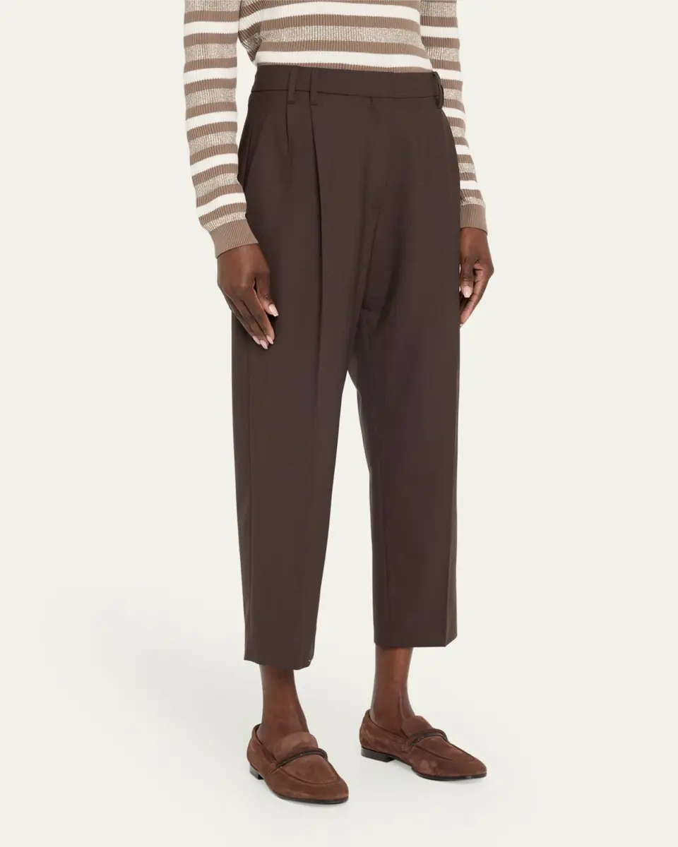 Brunello Cucinelli Slouchy Pleated Tropical Luxury Wool Pants | Thumbnail 4 Brunello Cucinelli Slouchy Pleated Tropical Luxury Wool Pants | Thumbnail 4