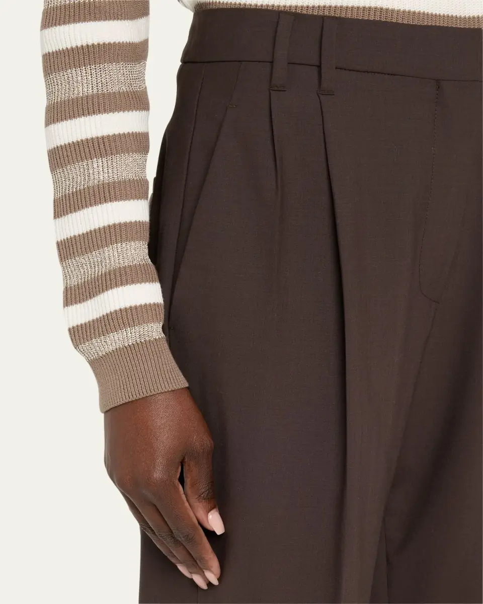 Brunello Cucinelli Slouchy Pleated Tropical Luxury Wool Pants | Thumbnail 5 Brunello Cucinelli Slouchy Pleated Tropical Luxury Wool Pants | Thumbnail 5