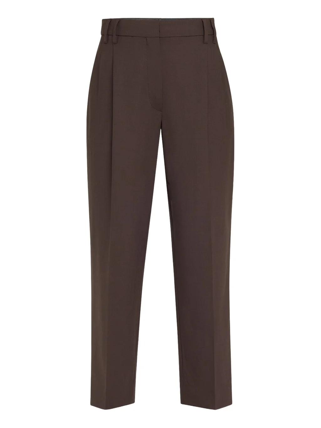 Brunello Cucinelli Slouchy Pleated Tropical Luxury Wool Pants