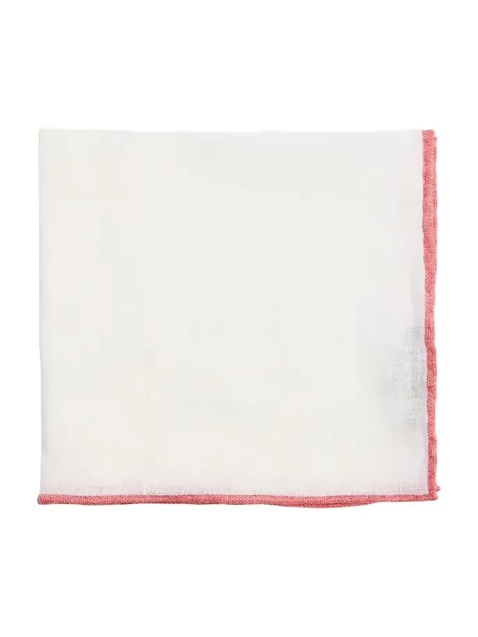 Men's Linen Contrast-Trim Pocket Square Men's Linen Contrast-Trim Pocket Square