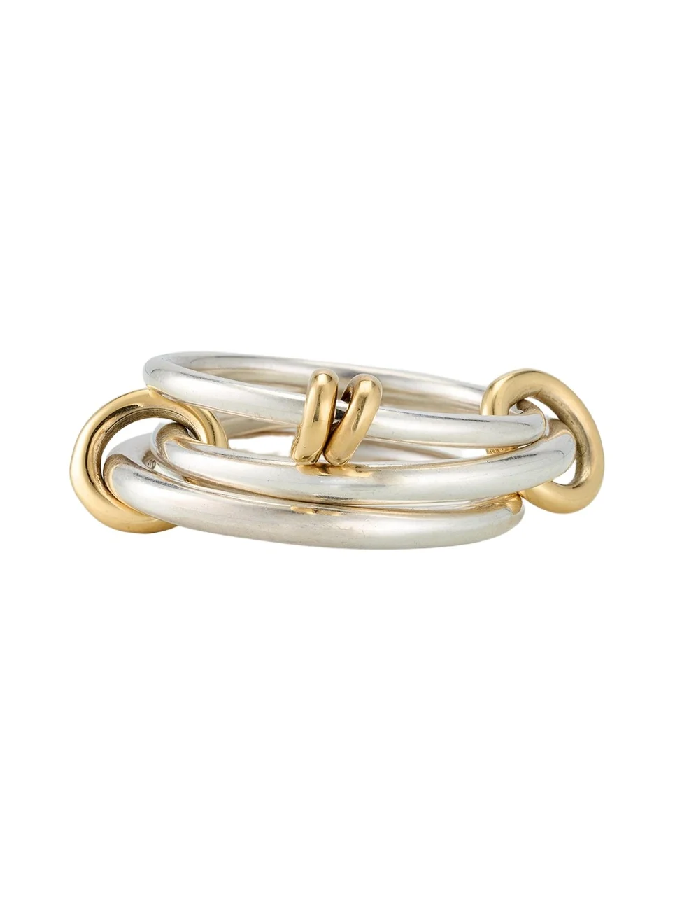 Spinelli Kilcollin Raneth SG Gris Three Link Ring in Sterling Silver with Grey Diamond Accents