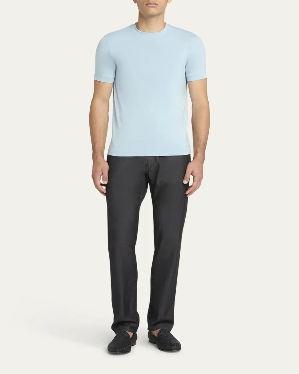 Giorgio Armani Men's Solid Short-Sleeve T-Shirt | Thumbnail 2