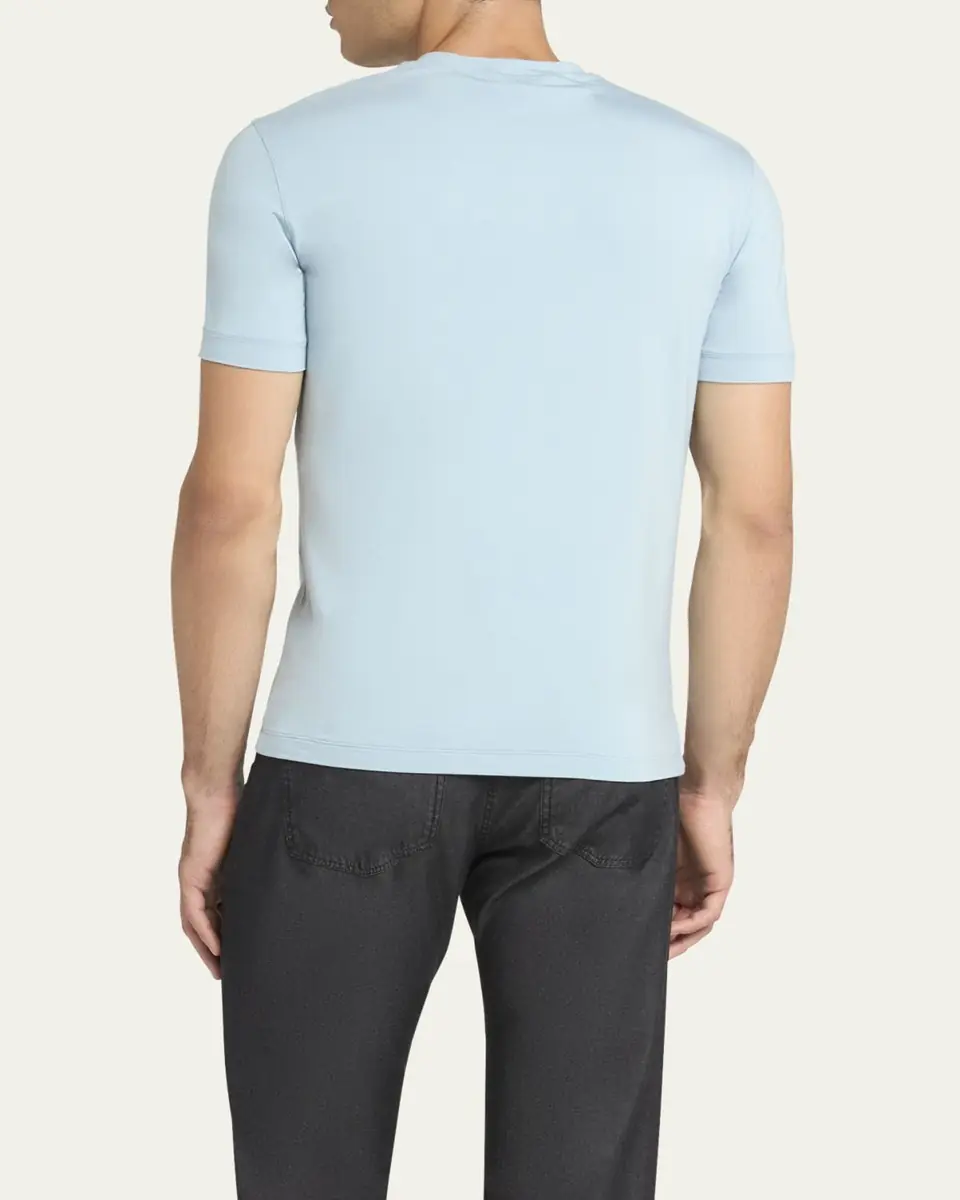 Giorgio Armani Men's Solid Short-Sleeve T-Shirt | Thumbnail 3
