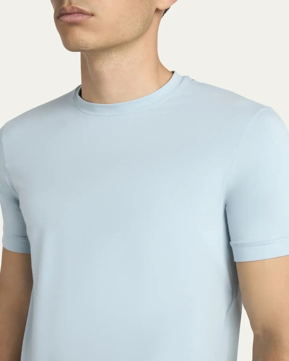 Giorgio Armani Men's Solid Short-Sleeve T-Shirt | Thumbnail 5