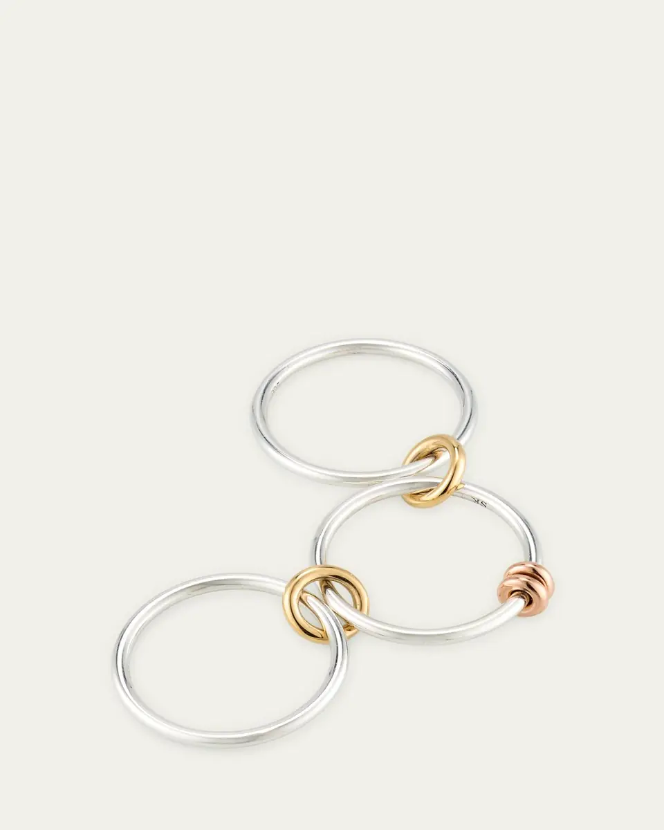 Spinelli Kilcollin Acacia SG Three Link Ring in Sterling Silver with Yellow Gold and Rose Gold | Thumbnail 4 Spinelli Kilcollin Acacia SG Three Link Ring in Sterling Silver with Yellow Gold and Rose Gold | Thumbnail 4