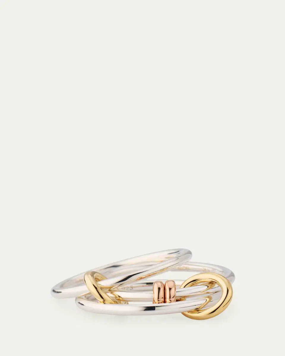 Spinelli Kilcollin Acacia SG Three Link Ring in Sterling Silver with Yellow Gold and Rose Gold | Thumbnail 7 Spinelli Kilcollin Acacia SG Three Link Ring in Sterling Silver with Yellow Gold and Rose Gold | Thumbnail 7