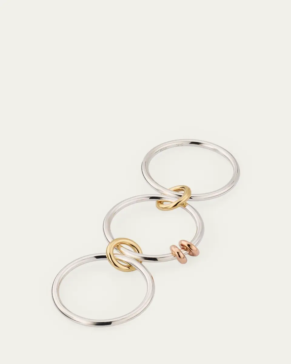 Spinelli Kilcollin Acacia SG Three Link Ring in Sterling Silver with Yellow Gold and Rose Gold | Thumbnail 8 Spinelli Kilcollin Acacia SG Three Link Ring in Sterling Silver with Yellow Gold and Rose Gold | Thumbnail 8