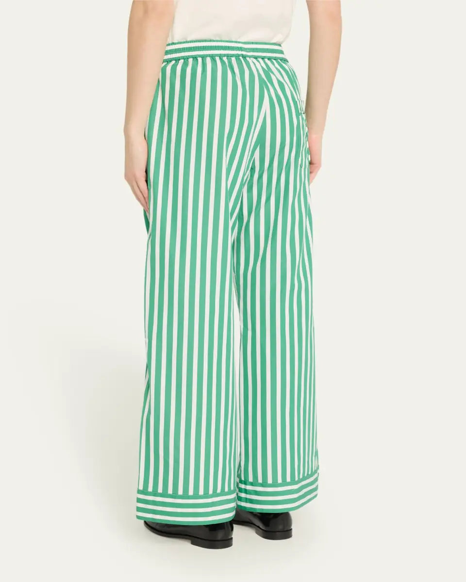 SÉBLINE Striped Wide Leg Pajama Trousers | Thumbnail 3