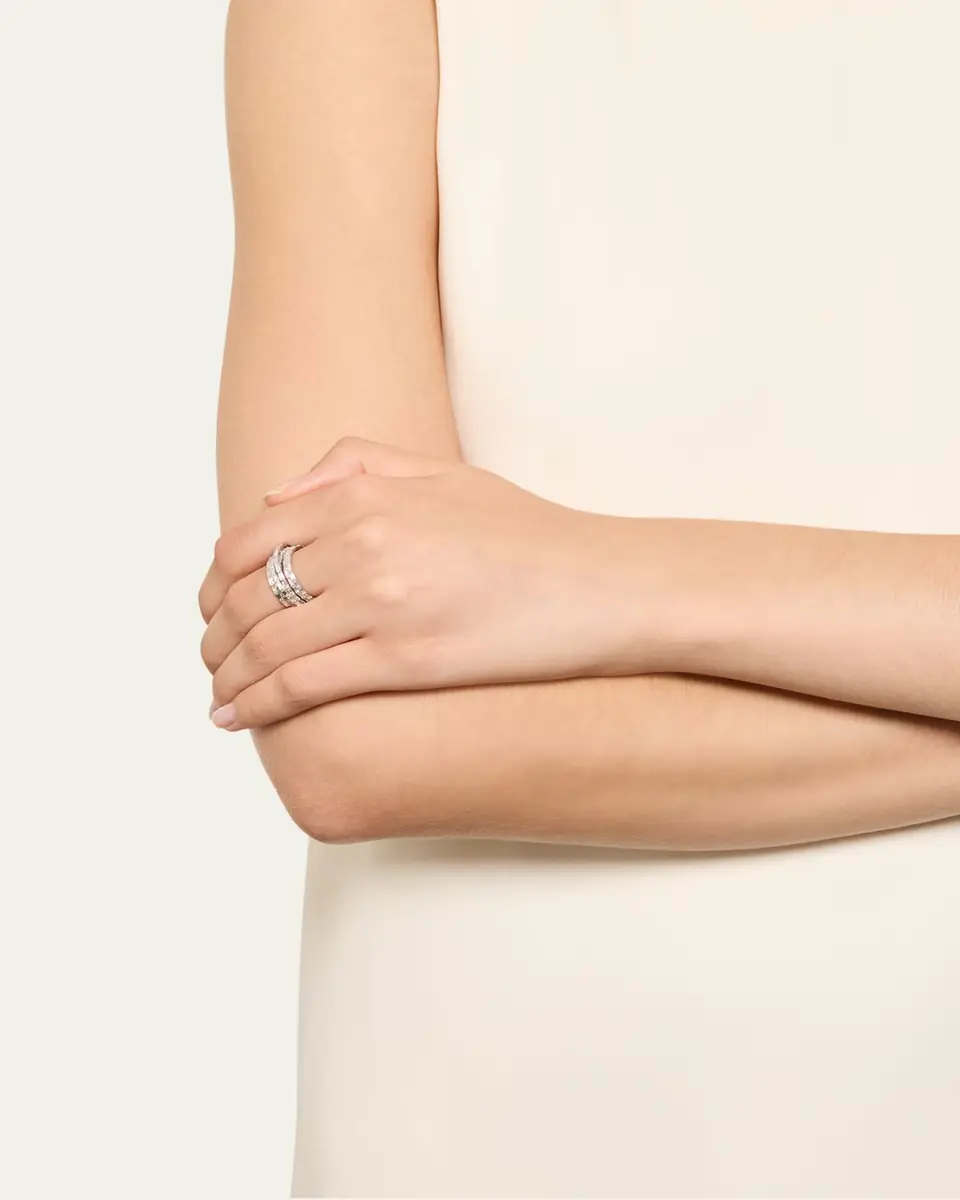 Lana 14K White Gold Baguette Diamond Kinetic Ring | Thumbnail 2