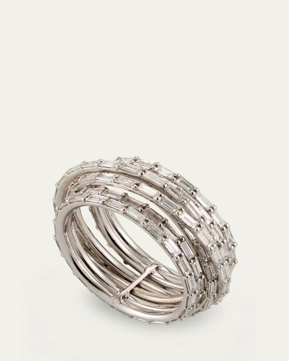Lana 14K White Gold Baguette Diamond Kinetic Ring | Thumbnail 3