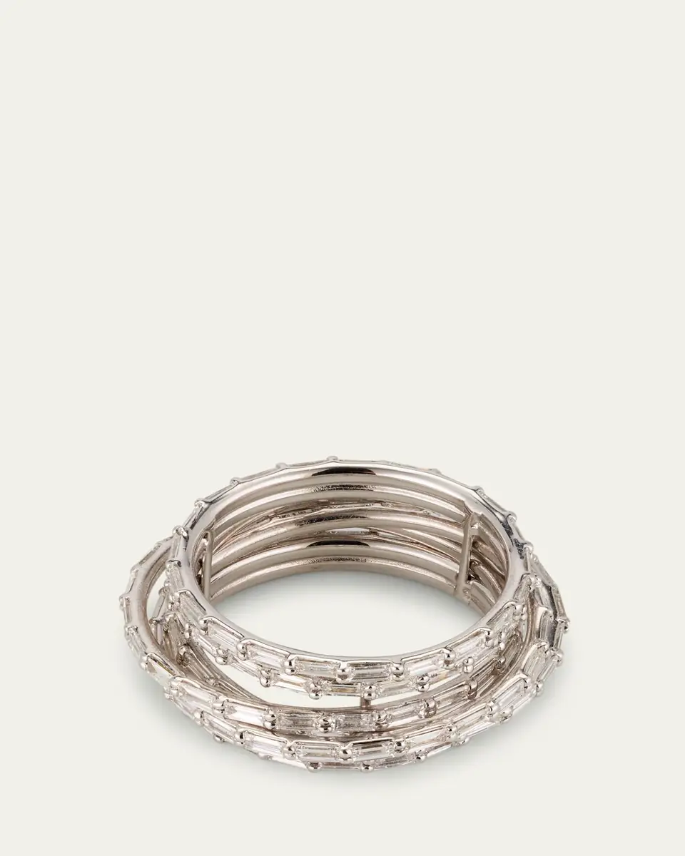 Lana 14K White Gold Baguette Diamond Kinetic Ring | Thumbnail 4