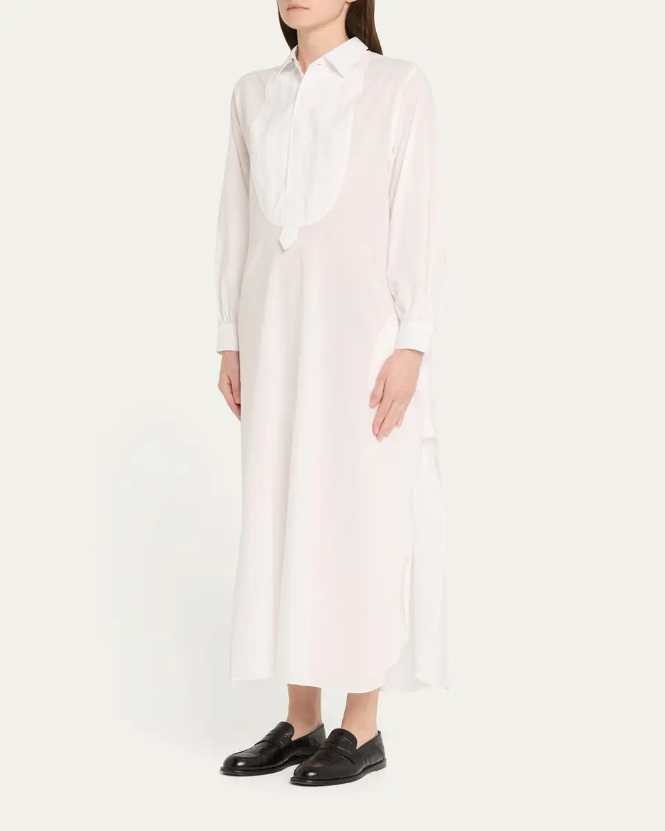 SÉBLINE Painters Pintuck Bib Cotton Midi Dress | Thumbnail 4 SÉBLINE Painters Pintuck Bib Cotton Midi Dress | Thumbnail 4