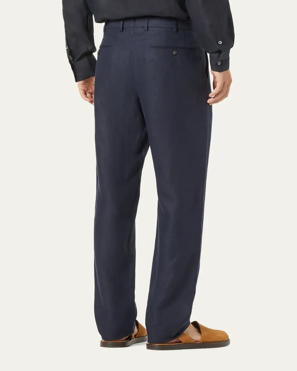 Loro Piana Men's Carlo Antigua Flax Trousers | Thumbnail 3