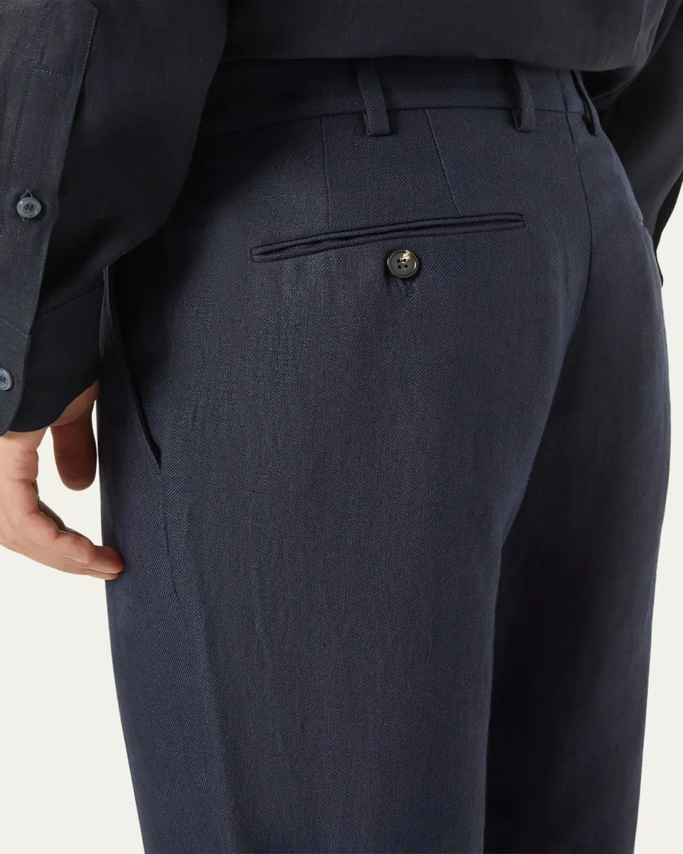 Loro Piana Men's Carlo Antigua Flax Trousers | Thumbnail 5