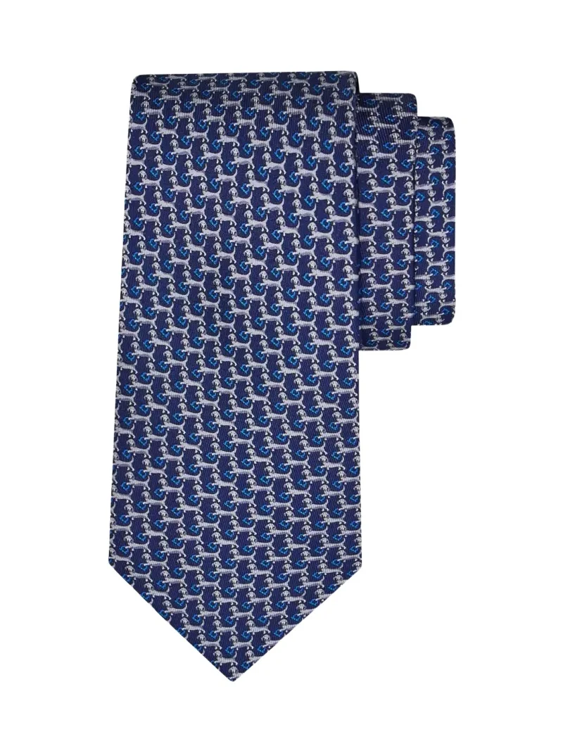 Ferragamo Men's Dachshund Silk and Wool Tie