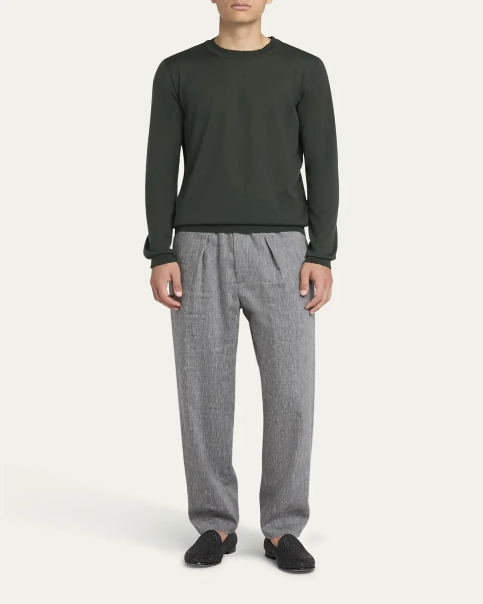 Giorgio Armani Men's Cashmere Knit Crewneck Sweater | Thumbnail 2