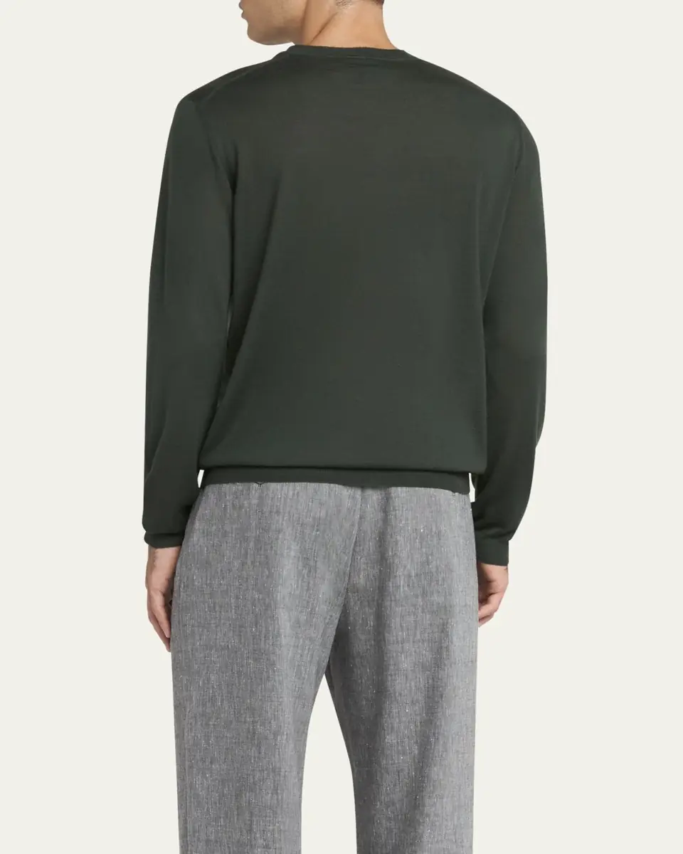 Giorgio Armani Men's Cashmere Knit Crewneck Sweater | Thumbnail 3