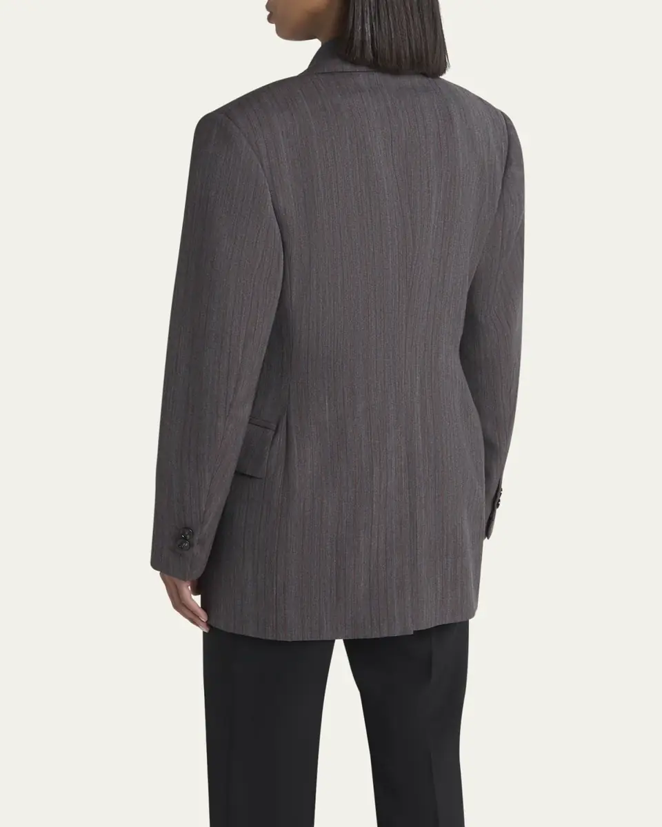Bottega Veneta Subtle Stripe Melange Wool Jacket | Thumbnail 3 Bottega Veneta Subtle Stripe Melange Wool Jacket | Thumbnail 3