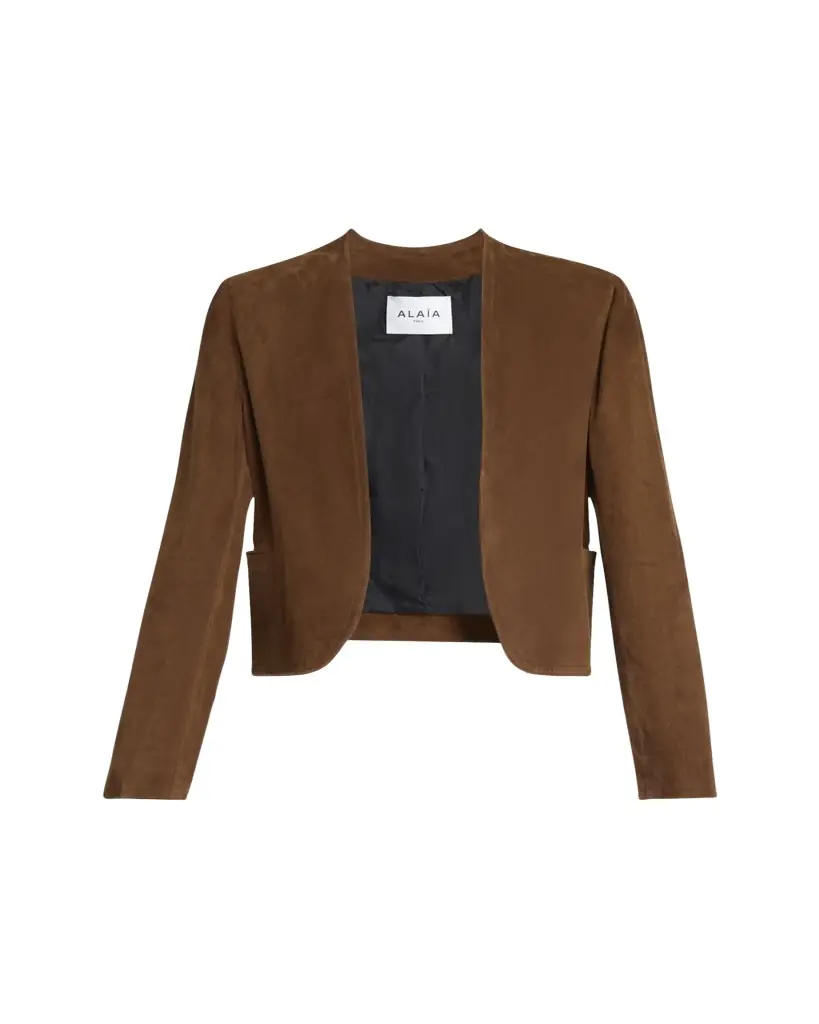Alaïa Suede Open Blazer Jacket | Image 1 Alaïa Suede Open Blazer Jacket | Image 1