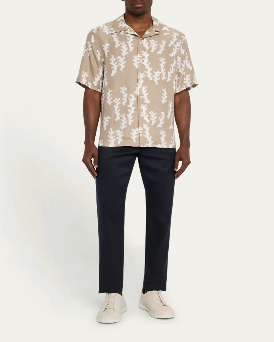 ZEGNA Men's City Comfort Linen and Cotton Five-Pocket Pants | Thumbnail 2