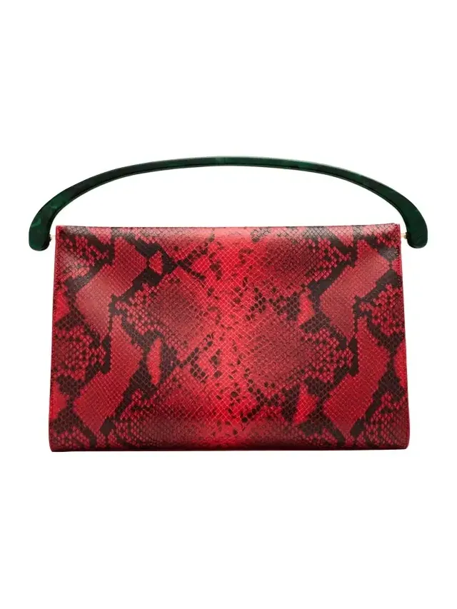 Dries Van Noten Crisp Python Top-Handle Bag