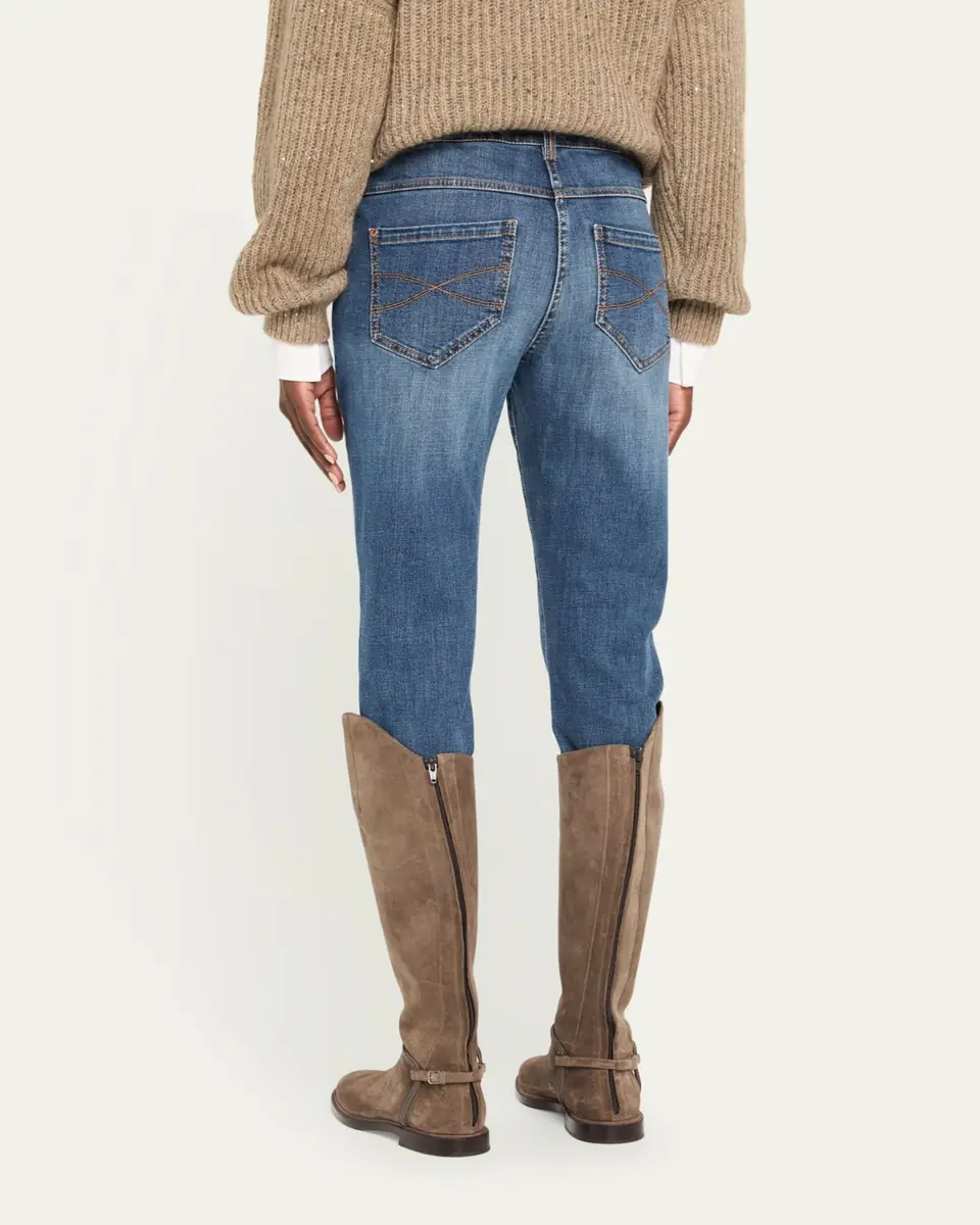 Brunello Cucinelli High-Rise Stretch Skinny-Leg Jeans | Thumbnail 3 Brunello Cucinelli High-Rise Stretch Skinny-Leg Jeans | Thumbnail 3
