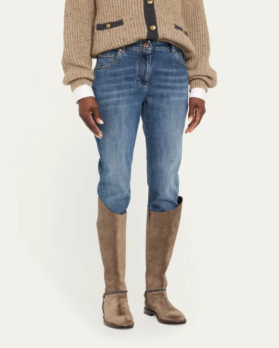 Brunello Cucinelli High-Rise Stretch Skinny-Leg Jeans | Thumbnail 4 Brunello Cucinelli High-Rise Stretch Skinny-Leg Jeans | Thumbnail 4