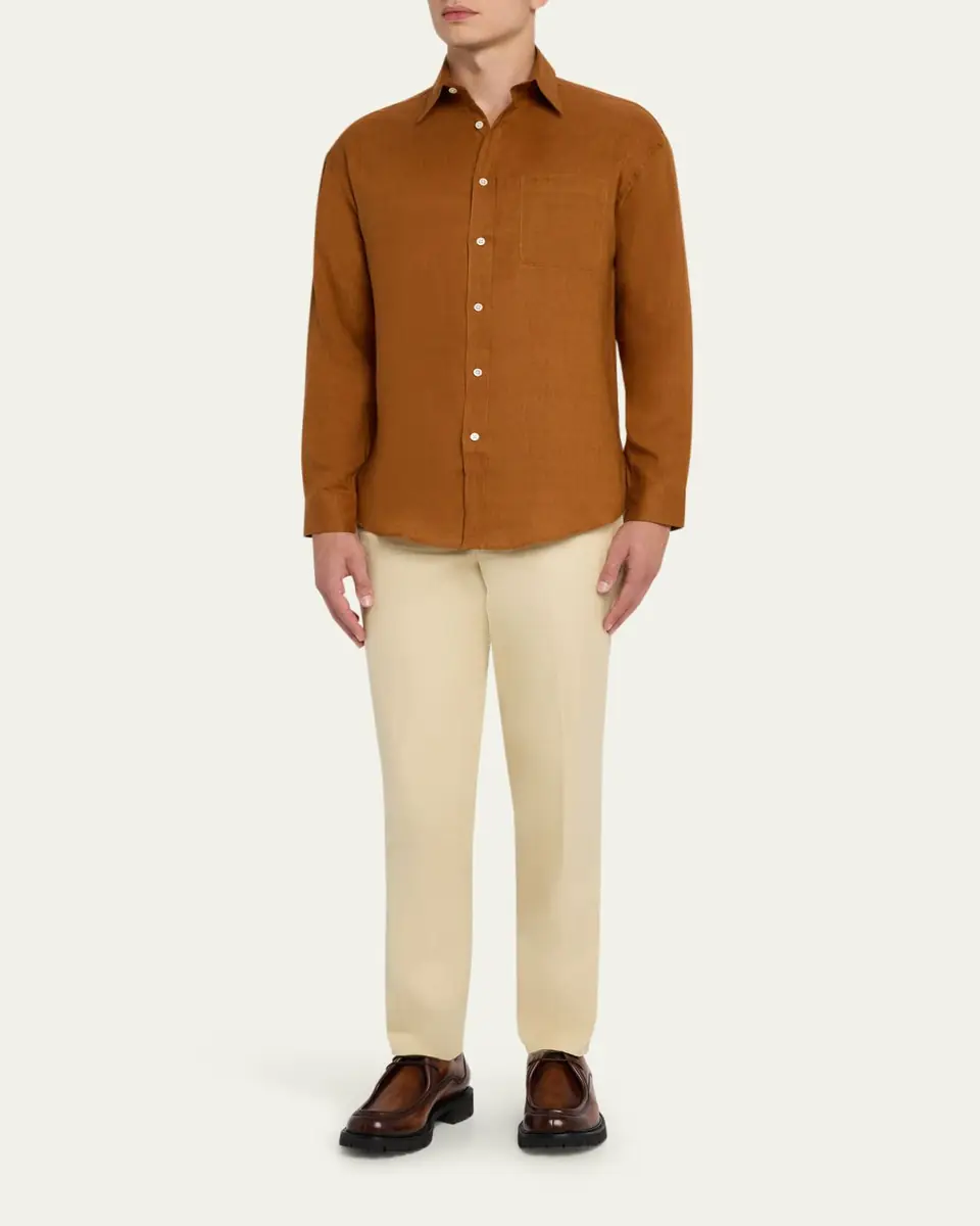 Anderson & Sheppard Men's Style One Flat-Front Trousers | Thumbnail 7 Anderson & Sheppard Men's Style One Flat-Front Trousers | Thumbnail 7