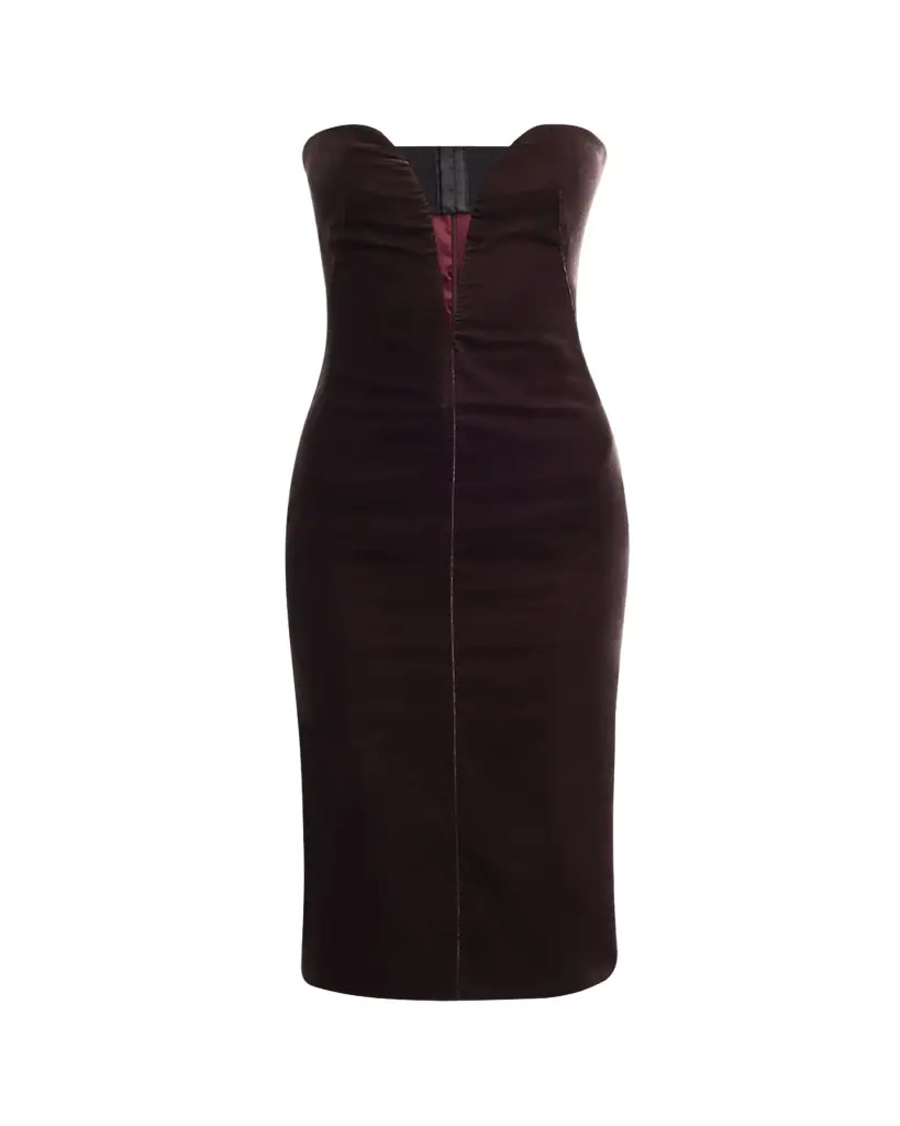 TOM FORD Plunging Strapless Velvet Dress | Image 1 TOM FORD Plunging Strapless Velvet Dress | Image 1