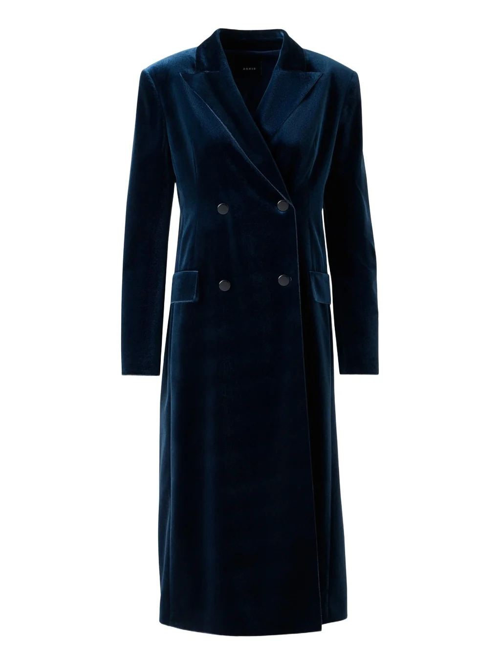 Akris Edine Double-Breasted Long Velvet Coat