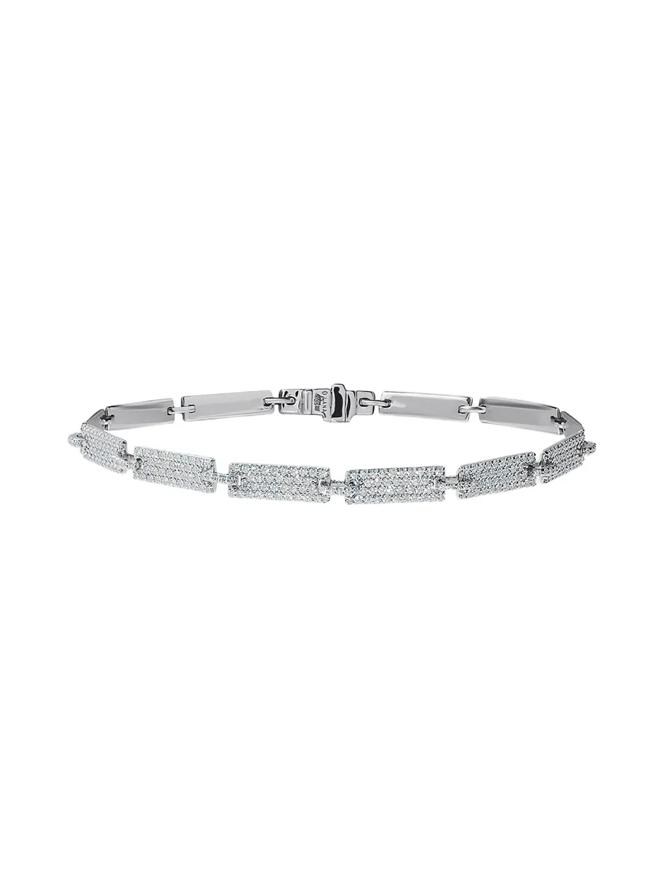 14K White Gold Diamond Tag Bracelet, 7"L 14K White Gold Diamond Tag Bracelet, 7"L