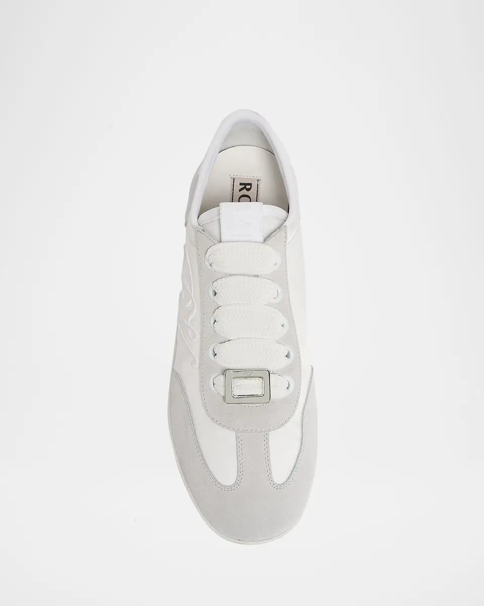 Roger Vivier Viv Low-Top Canvas and Suede Sneakers | Thumbnail 3 Roger Vivier Viv Low-Top Canvas and Suede Sneakers | Thumbnail 3