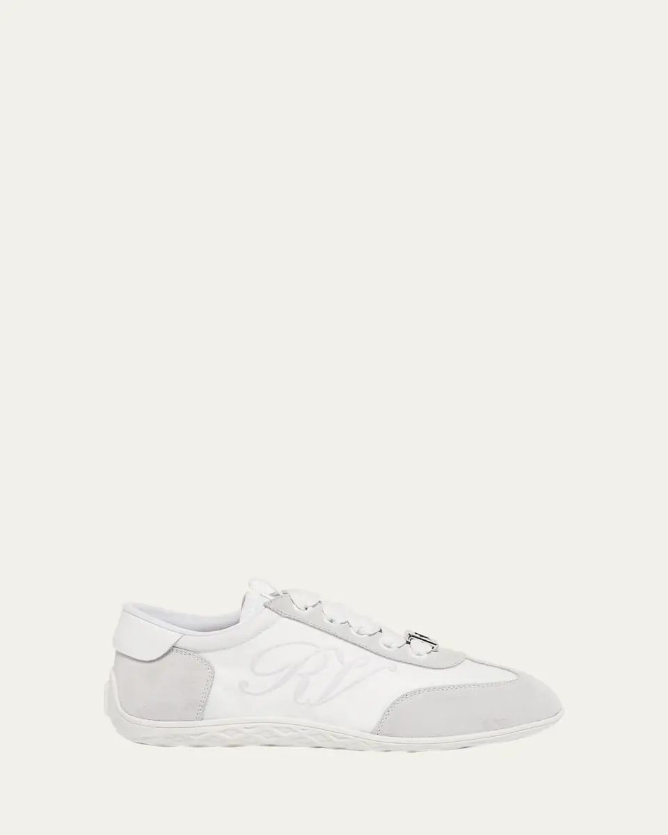 Roger Vivier Viv Low-Top Canvas and Suede Sneakers | Thumbnail 4 Roger Vivier Viv Low-Top Canvas and Suede Sneakers | Thumbnail 4