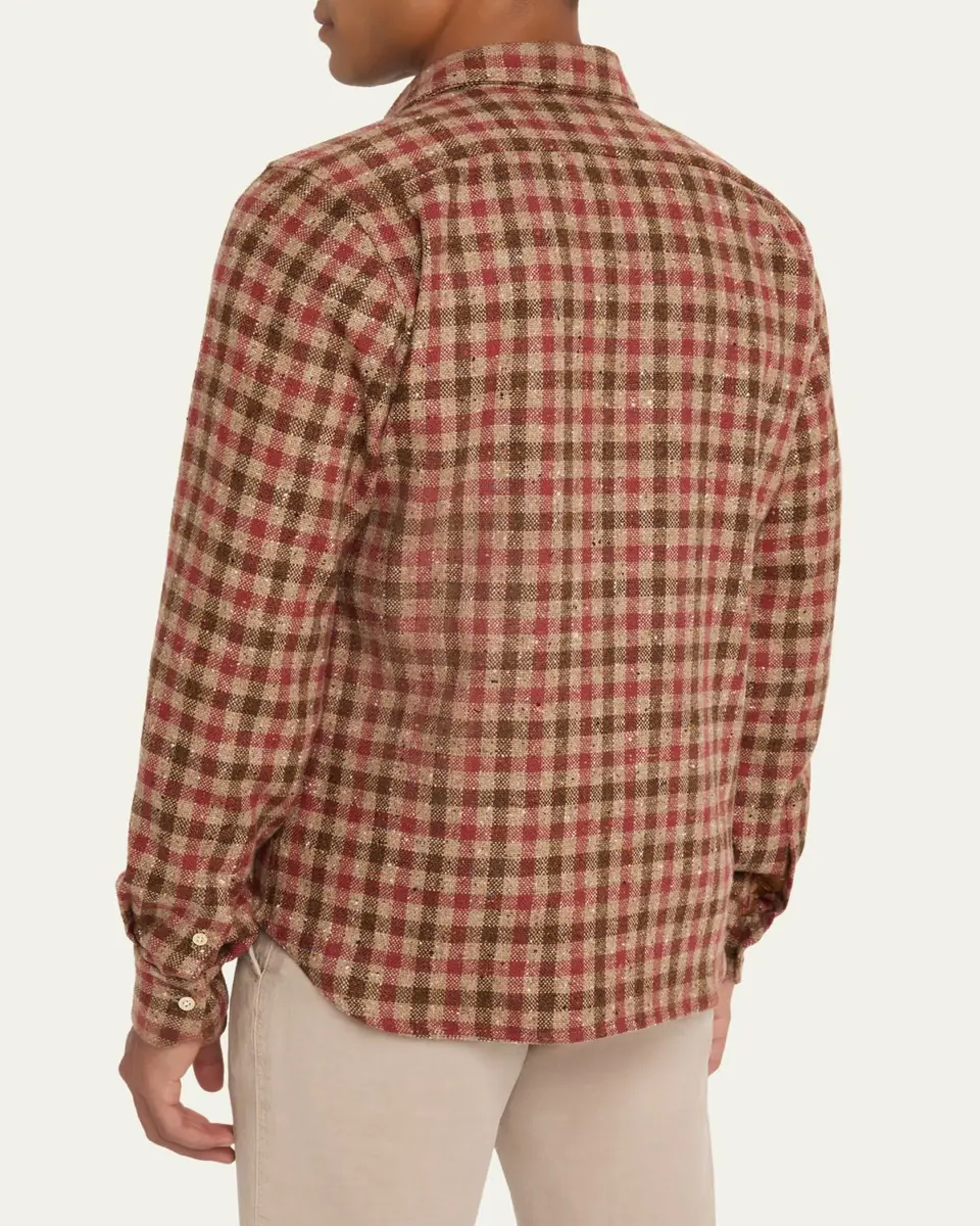 Kiton Men's Speckled Cashmere Overshirt | Thumbnail 3 Kiton Men's Speckled Cashmere Overshirt | Thumbnail 3