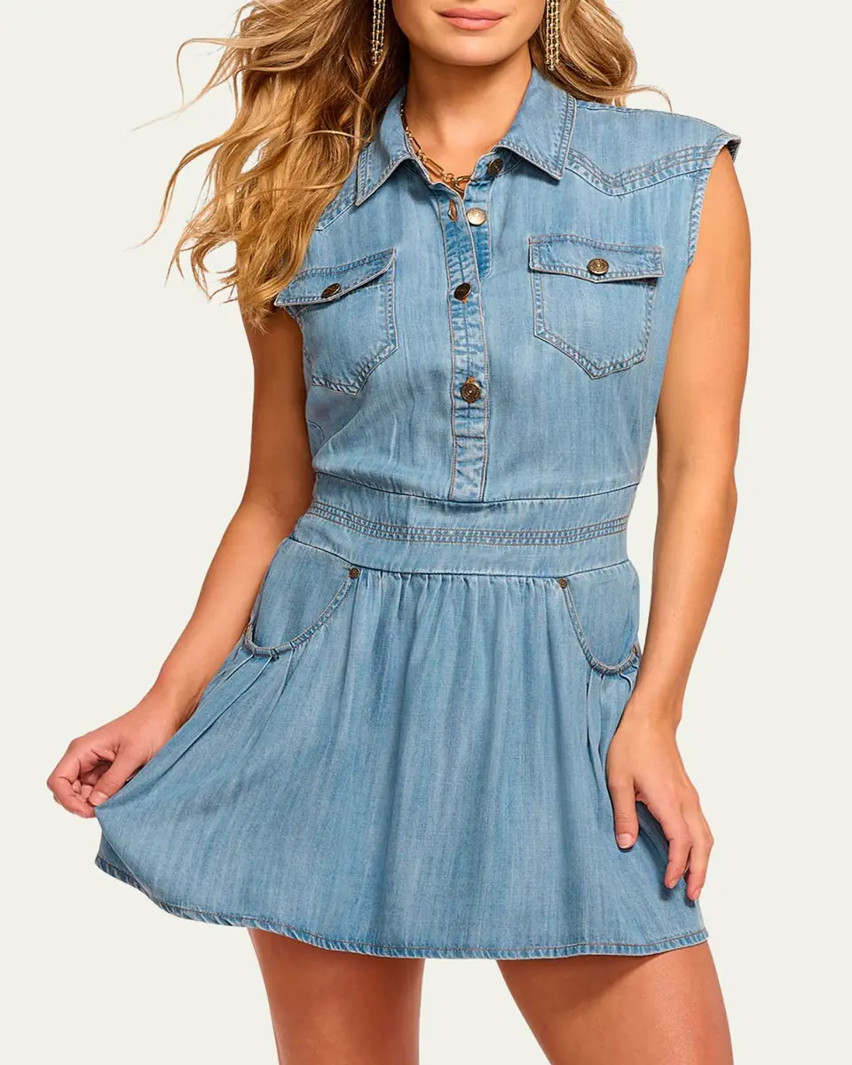 Ramy Brook Paxton Denim Mini Shirtdress | Thumbnail 4 Ramy Brook Paxton Denim Mini Shirtdress | Thumbnail 4