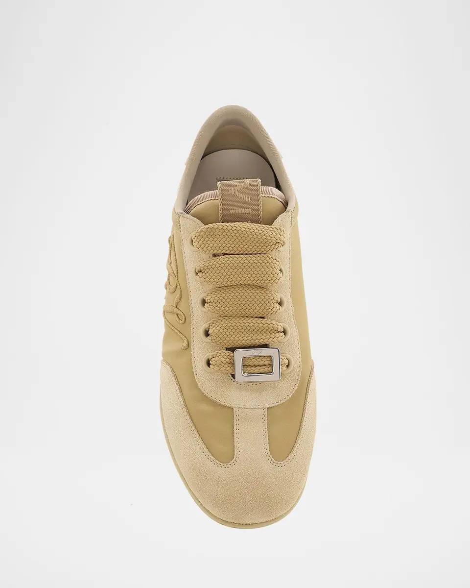 Roger Vivier Viv Low-Top Canvas and Suede Sneakers | Thumbnail 3