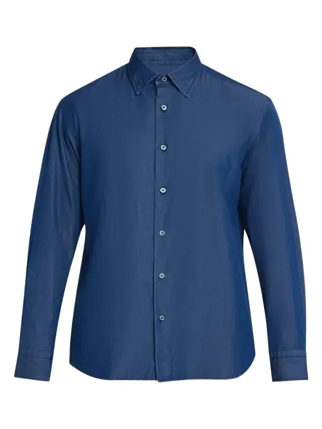 Men's Cotton Denim Casual Button-Down Shirt