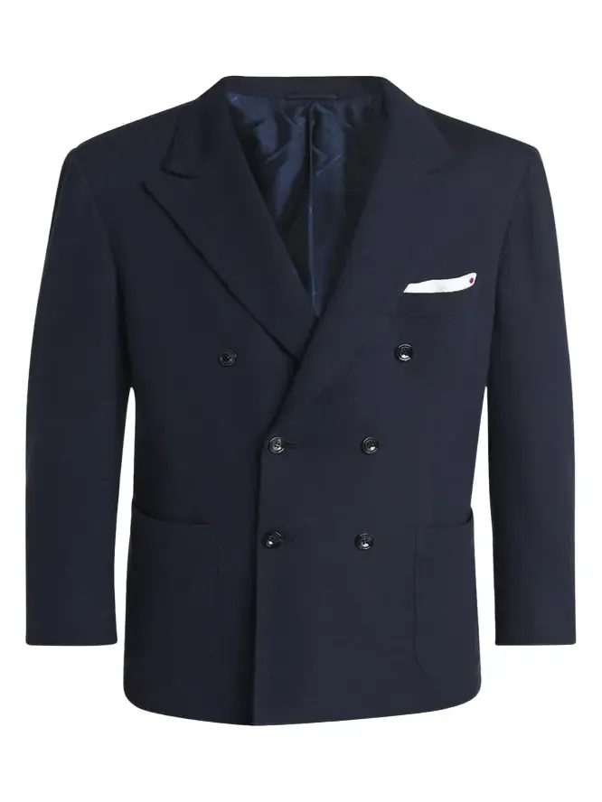 Kiton Men's Cashmere Jersey Double-Breasted Blazer