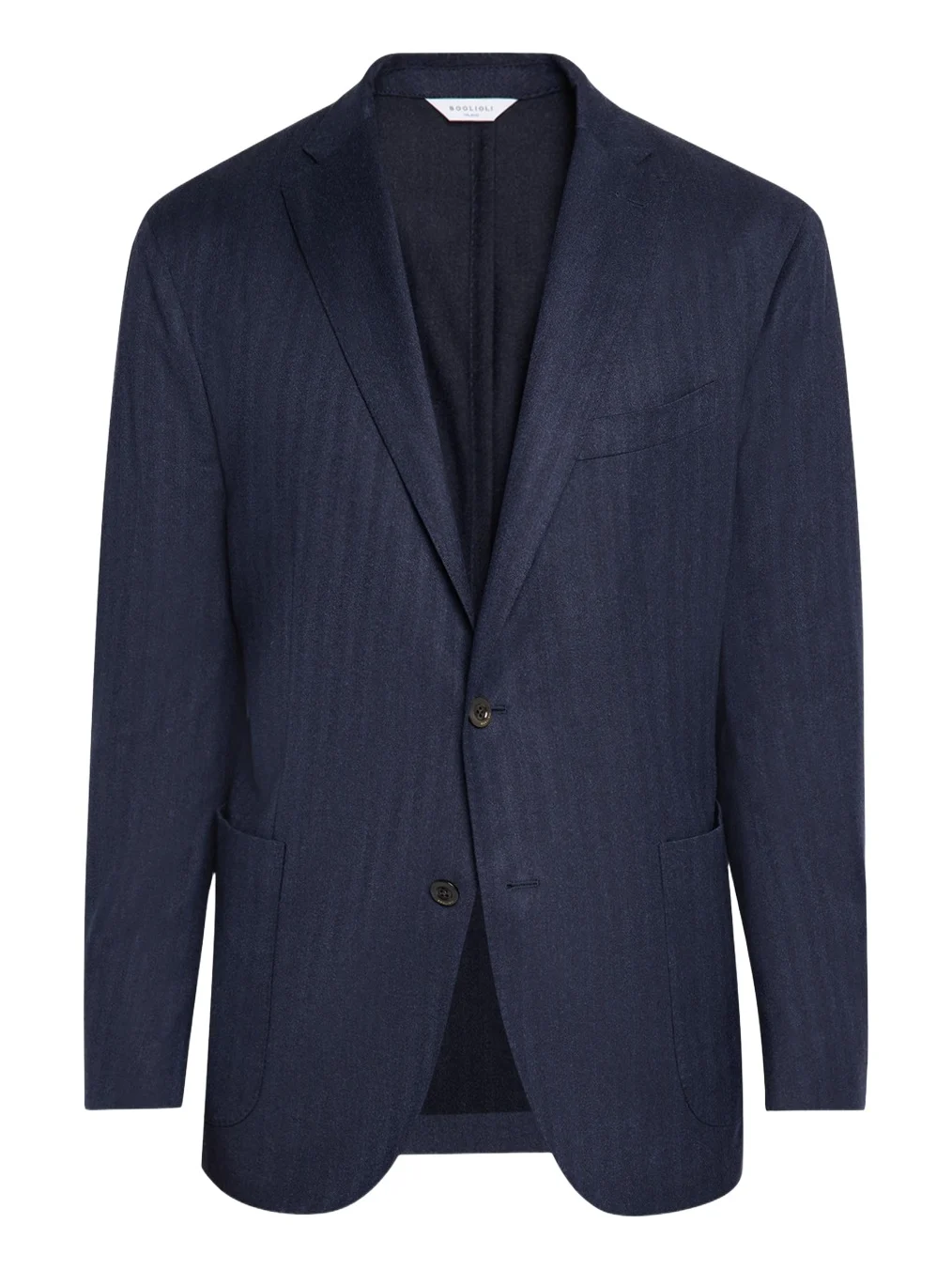 Men's Wool and Silk Herringbone Notch-Lapel Sport Coat