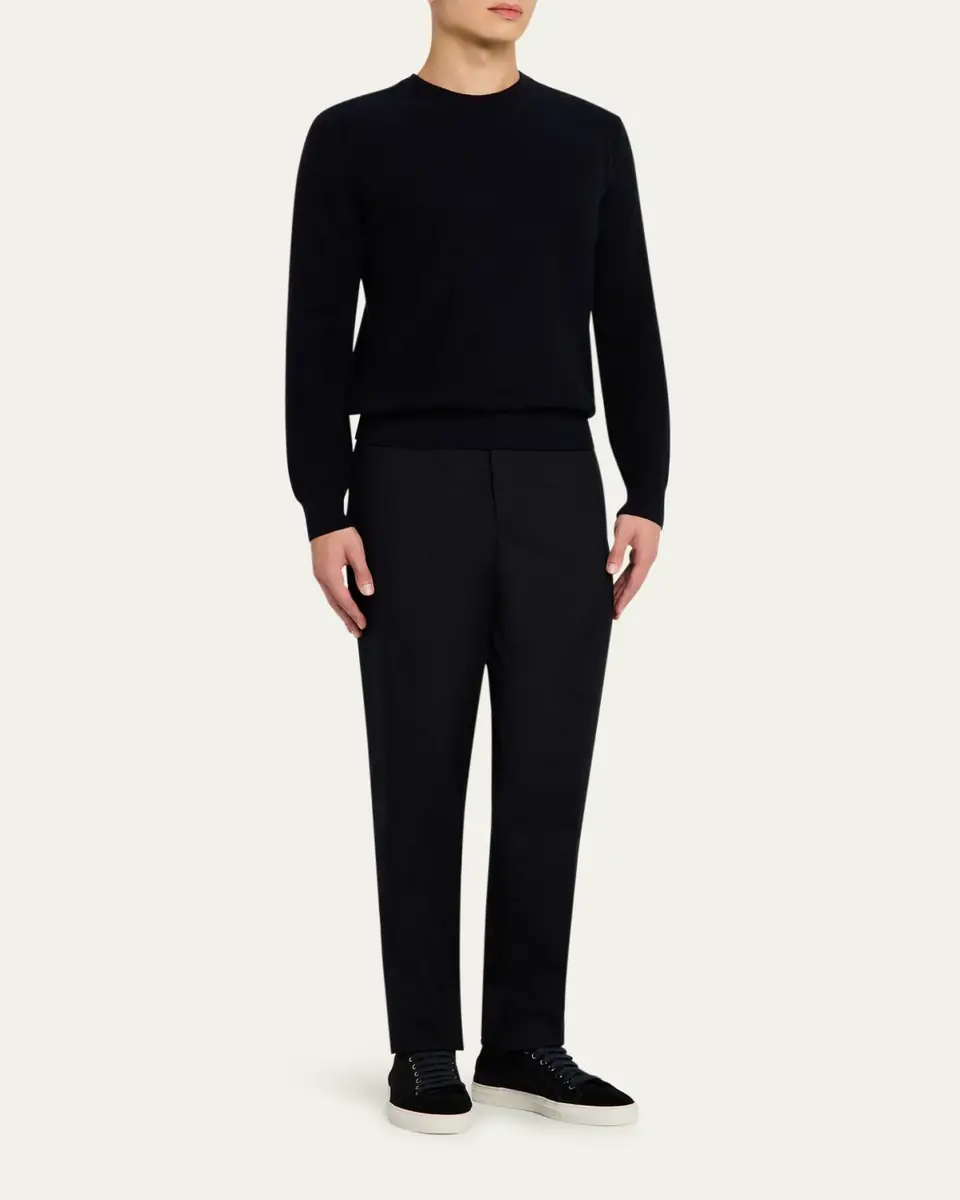 Brioni Men's Cashmere and Wool Raglan Crewneck Sweater | Thumbnail 2 Brioni Men's Cashmere and Wool Raglan Crewneck Sweater | Thumbnail 2