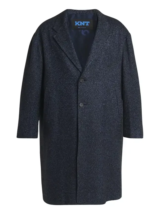 Men's Cashmere Blend Dark Blue Overcoat Men's Cashmere Blend Dark Blue Overcoat