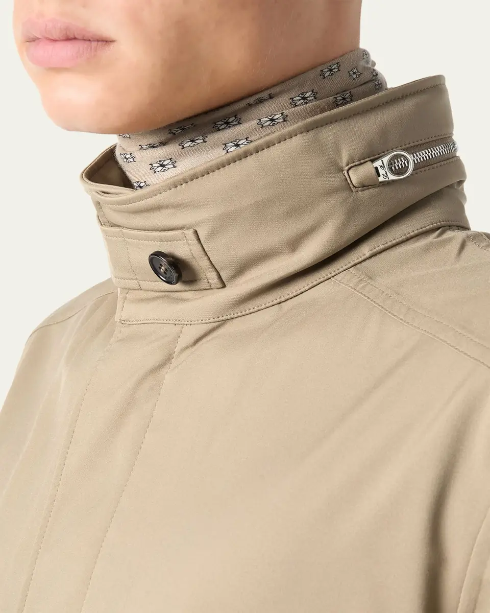 Loro Piana Men's Traveller Storm System Microfiber Field Jacket with Hood | Thumbnail 5