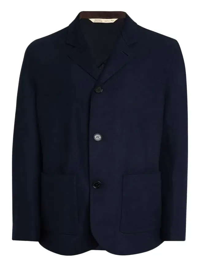 Maurizio Baldassari Men's Wool and Nylon Notch-Lapel Car Coat