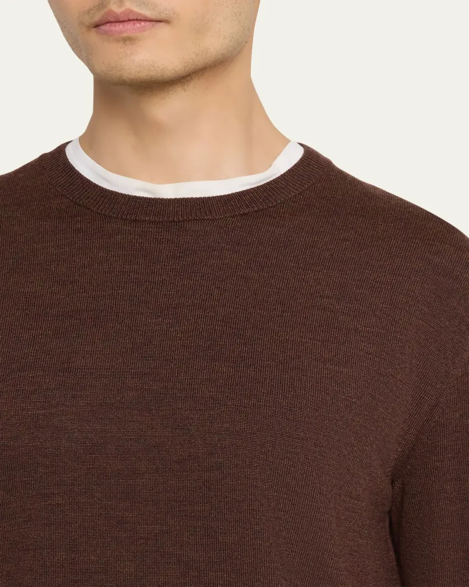 Massimo Alba Men's Mouline Wool Crewneck Sweater | Thumbnail 5 Massimo Alba Men's Mouline Wool Crewneck Sweater | Thumbnail 5